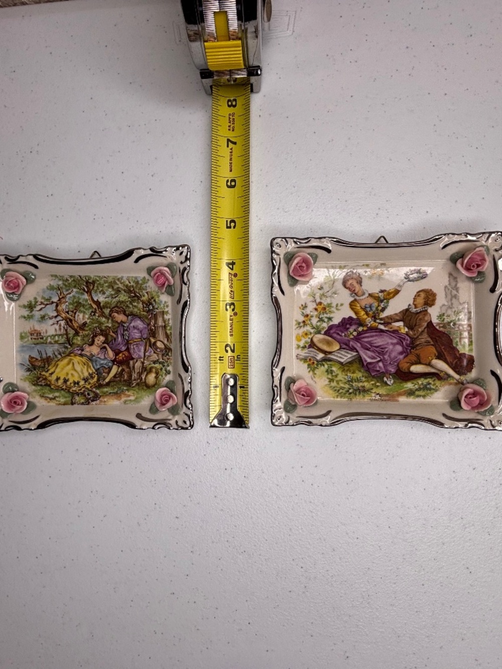 Dresden Porcelain Vintage Trinket Dishes Wall Decor Set of Two - Picture 12 of 13